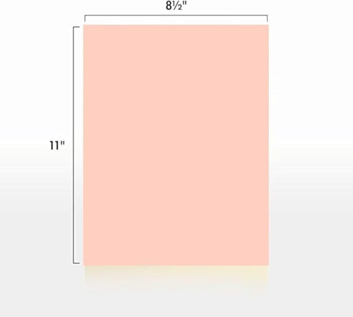 Colored Copy Paper, 20 LB (75 GSM) 8.5 X 11, 500 Sheets (Peach)