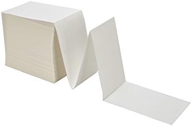 MFLABEL Fanfold 4" x 6" Direct Thermal Labels White Perforated Shipping Label,16 Stacks,Total 16000 Labels