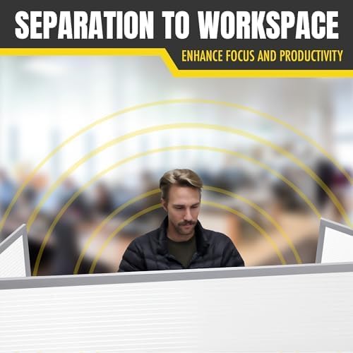 OBEX Polycarbonate Office Desk Mounted Privacy Screen Adjustable Table Top Panel Divider, Universal Aluminum Bracket-USA Made, 24" x 60", White