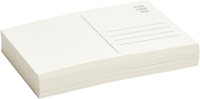 Paper Junkie 50 Pack Watercolor Postcards Blank, Bulk 4x6 Inch Cards to Paint, for Art, DIY (White, 300gsm Cardstock)