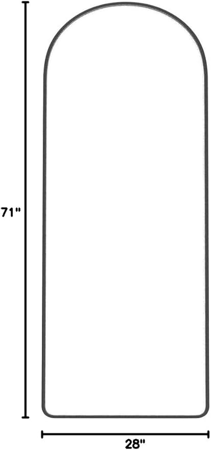 Hasipu 71" x 28" LED Mirror - Full Length with Lights, Arch Design, Wall Mounted, Dimming & 3 Color Modes