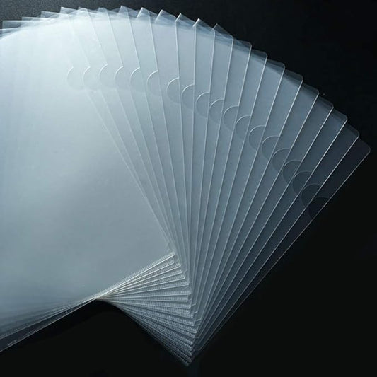 JIKIOU 30 Pack Clear Document Folder Copy Safe Project Pocket L-Type Clear Plastic Folder A4/ Letter Size in Transparent Color(Upgraded Size)