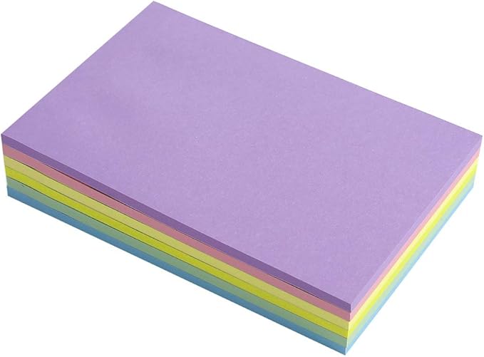 Vanpad Sticky Notes 4X6 in Pastel Post Stickies Super Sticking Power Memo Pads Strong Adhesive, 6 Pads/Pack, 45 Sheets/pad