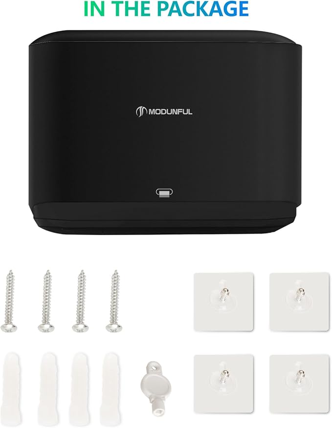 πππ©ππ« ππ¨π°ππ₯ ππ’π¬π©ππ§π¬ππ«, Multifold/Trifold/C Fold Papers Dispenser, Bathroom Hand Towels Wall Mounted Tissue Holder, No-Drill Adhesive Commercial or Home Black