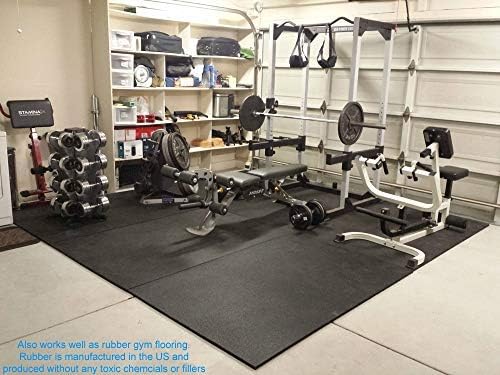 American Floor Mats - Heavy Duty Stall Tiles - Stable/Horse Tiles - Thick, Durable Rubber Flooring Solid Black 10' x 16' Set 3/8" Thick (40 Tiles Total)