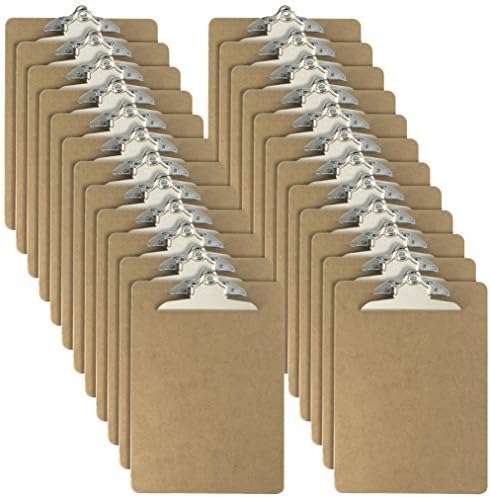 Officemate Recycled Wood Clipboards, 6 Inch Clip, 24 Pack Clipboards, Letter Size (9 x 12.5 Inches), Brown (83724)