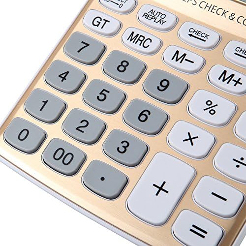 Meichoon Desktop Calculator Standard Function Solar Battery Dual Power with 12 Digit Large LCD Display Basic Calculating Machine for Office/Home Elegant Design KA05