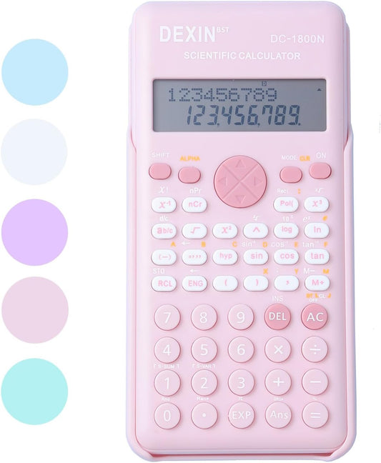 Scientific Calculators for Students, 240 Functions 2-Line Standard Scientific Calculator, Cute School Office Supplies,Math Calculator for School (Pink)
