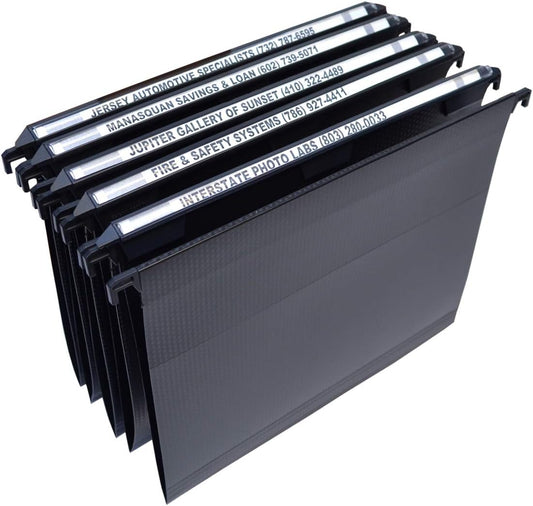 Ultimate Office MagniFile Hanging File Folders (Black, V-Base Letter, Set of 5)