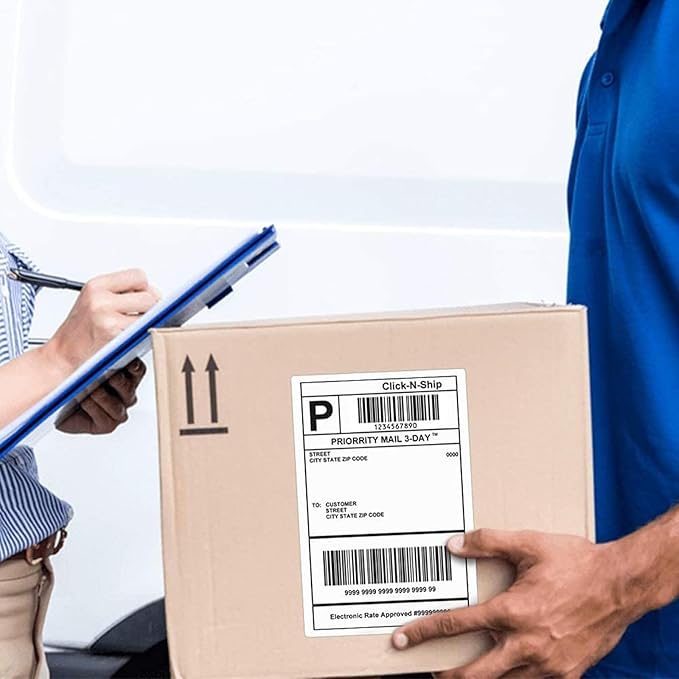 L LIKED 5000 4" x 6" Direct Thermal Shipping Labels with 250 Labels/Roll - Compatible with Zebra 2844 ZP-450 ZP-500 ZP-505, 20 Rolls