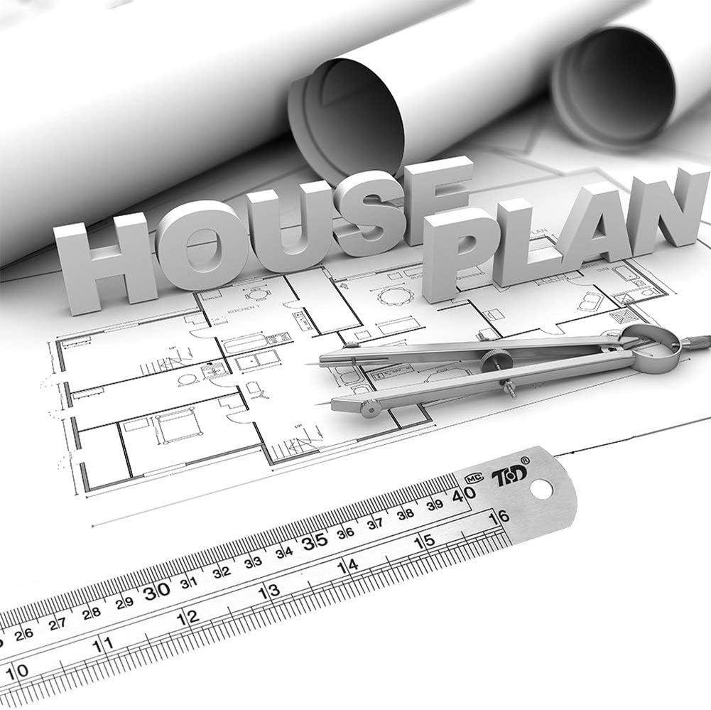 ZZTX Metal Straight Edge Ruler Set - Stainless Steel 12 Inch Rulers - Bulk 2 Pack