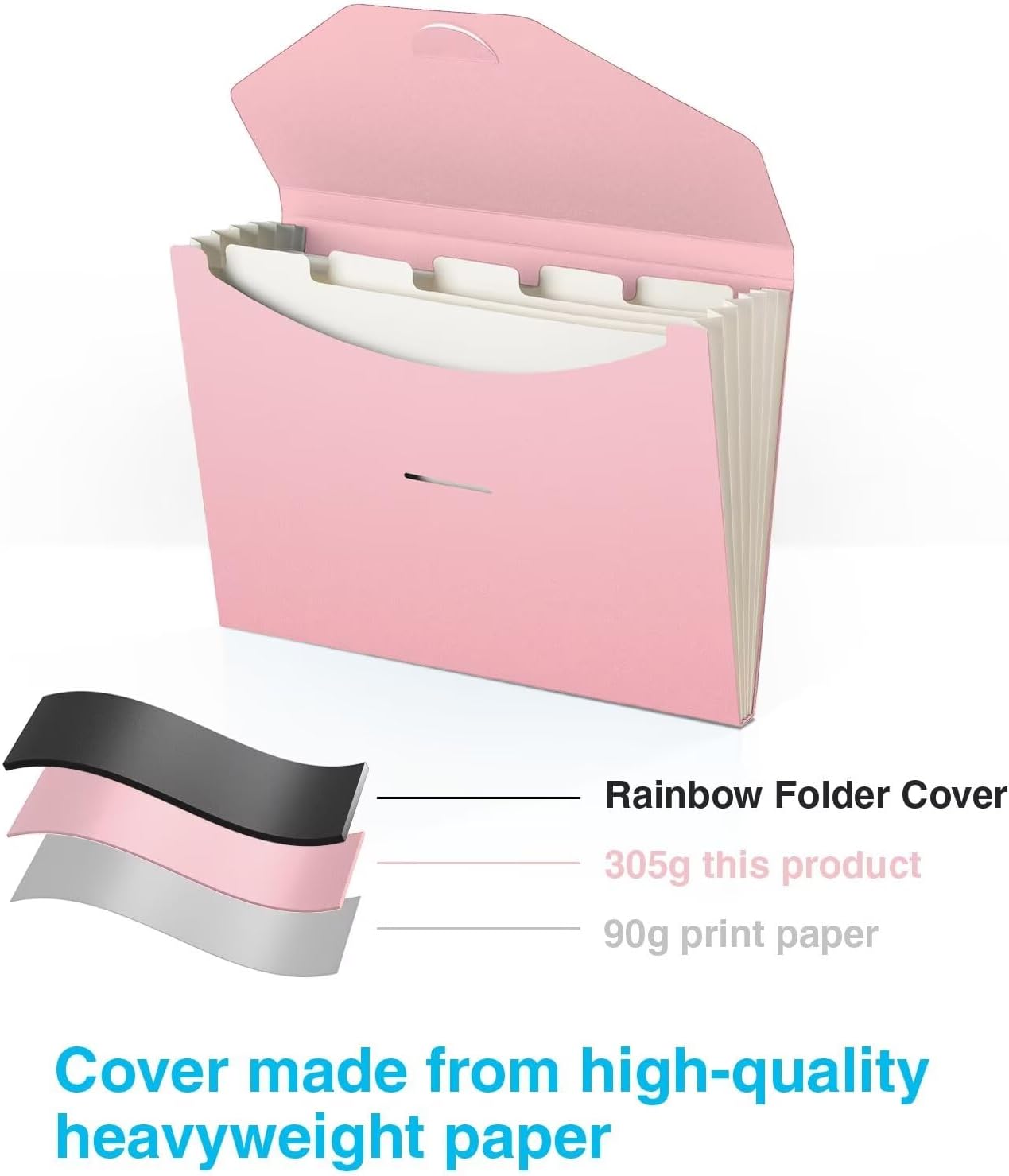 Blue Lake ECOLIFE Expanding File Folder Accordion Folders ECO Friendly 6 Pocket Organizer Pink