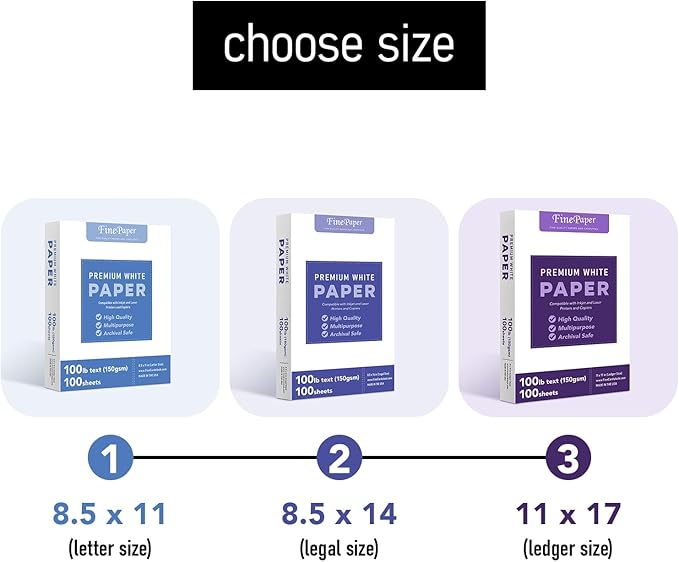 Bright White Paper - Multipurpose Office Print Writing Copy - Flyers, Posters, Design Proposals, Business Documents | 8.5 x 14 | 100lb Text (40lb Bond) | Acid Free Paper | 100 Sheets per Pack