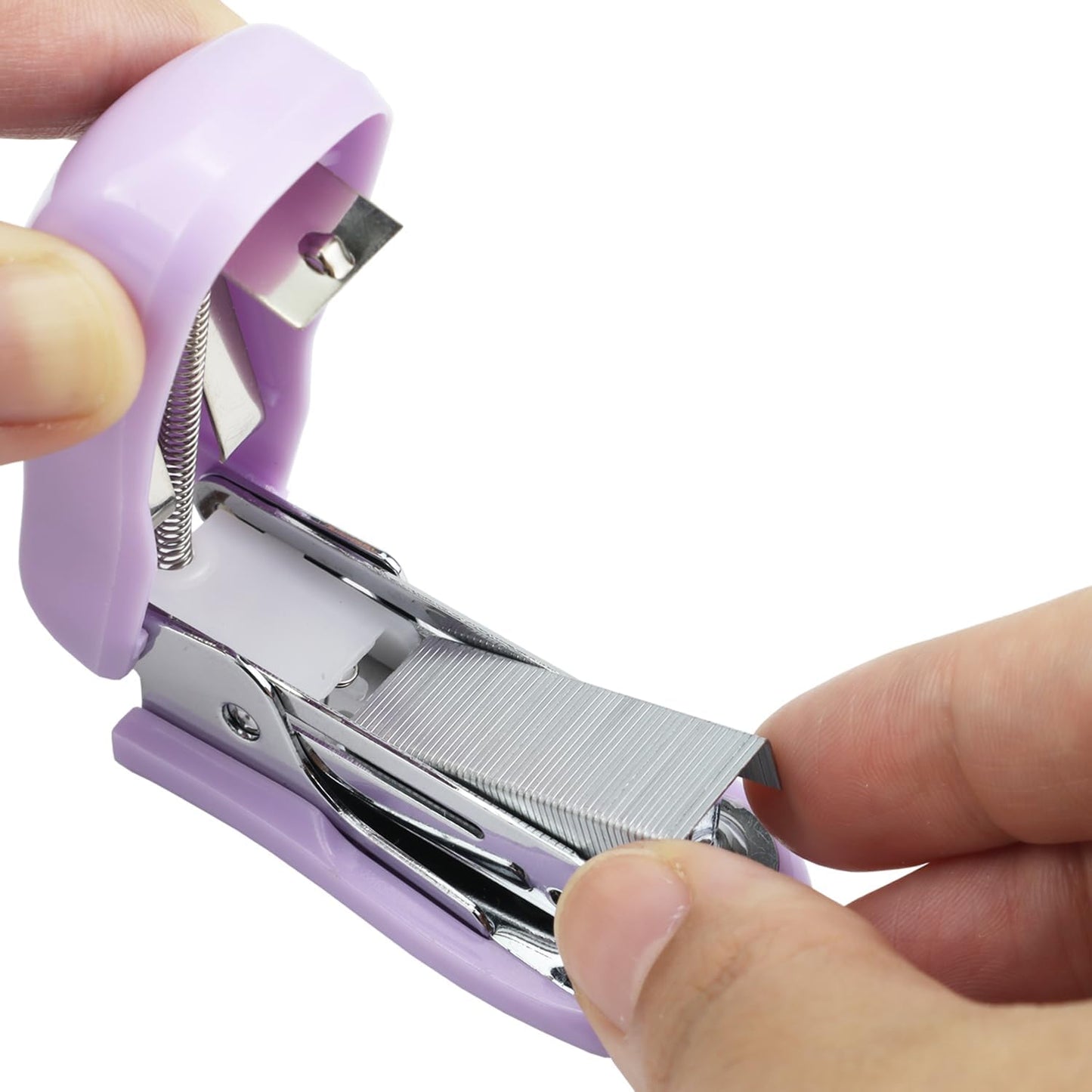 Mini Desktop Stapler Set,20 Sheet Capacity,Includes Built-in Staple Remover and 750PCS No.12 Staples,Small Cute Stapler for Office and School Supplies (Purple)