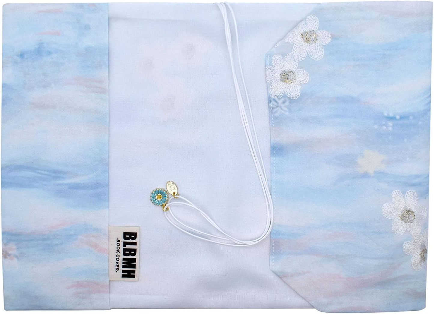 BLBMH Bookmark Book Covers for Paperbacks 5.5x8.5 Book Cover for Privacy Hardcover Adjustable Book Sleeve for Soft Cover Books Fabric Softcover Protector for Women - Flower B 8.5in