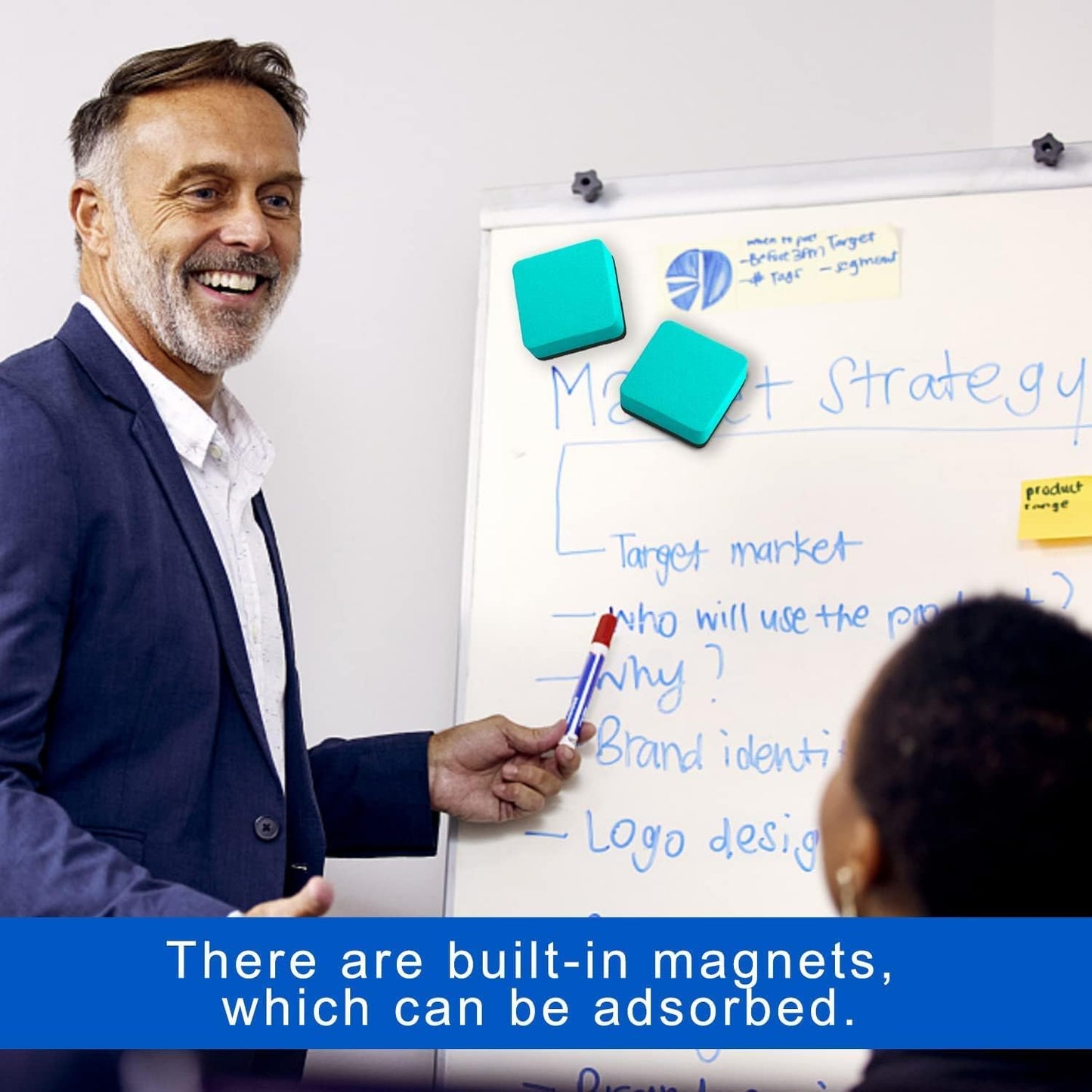 24 Pack Magnetic Whiteboard Dry Erase Erasers Chalkboard Cleansers for Classroom, Home and Office (Green)