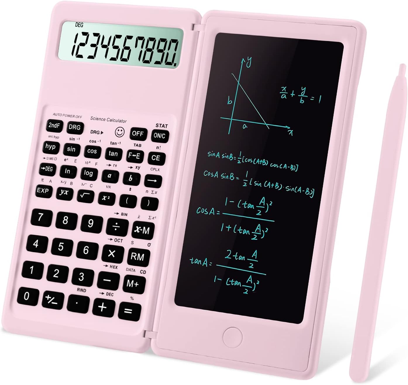 Scientific Calculators for Students, 10-Digit Large Screen, Math Calculator with Notepad, Classroom Must Haves for Middle High School Supplies & College (Pink