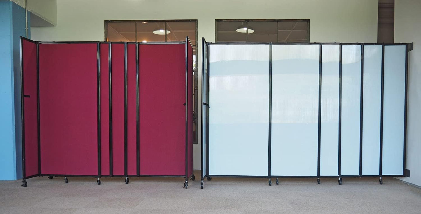 Wall-Mounted Sliding StraightWall Room Divider | Adjustable Widths | Locking Wheels | Room Separator | Up to 15'6" Wide x 7'6" Tall Slate Fabric Panels