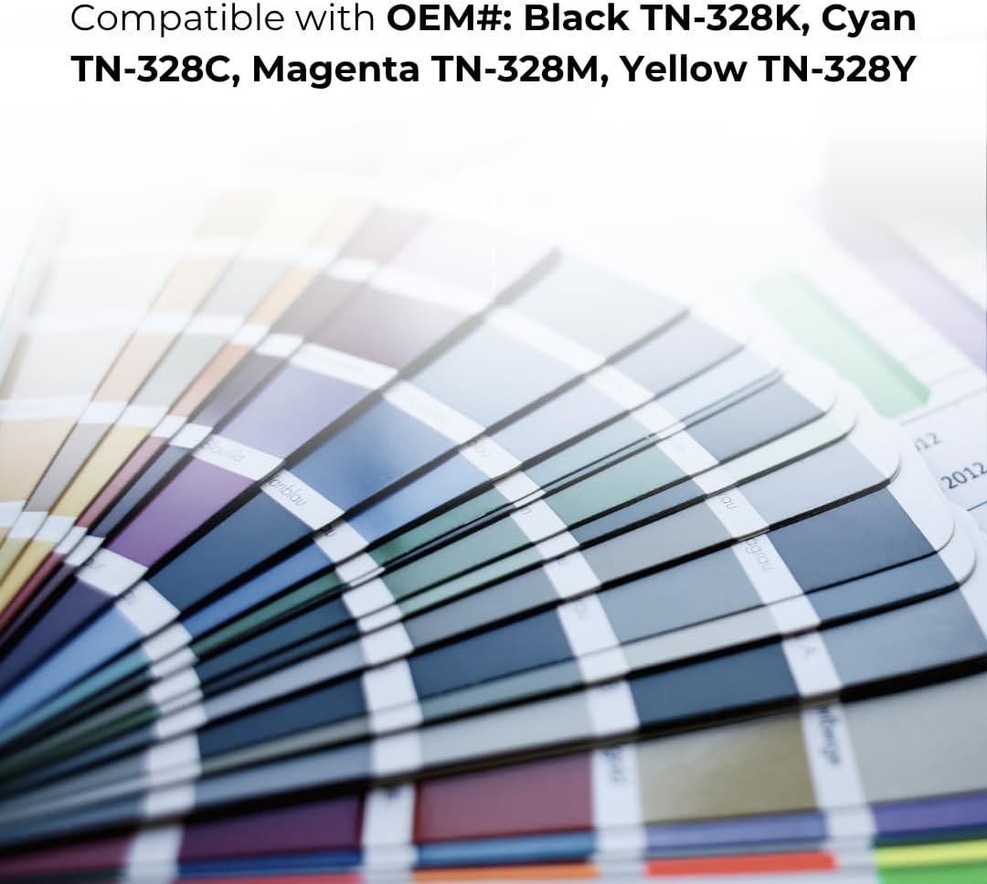 Toner Pros Replacement Toner Cartridge β Compatible for Konica Minolta TN-328 (TN328K, TN328C, TN328M, TN328Y) β High Yield 4-Color Pack for Bizhub C250i, C300i, C360i Printers β 28,000 Pages Each