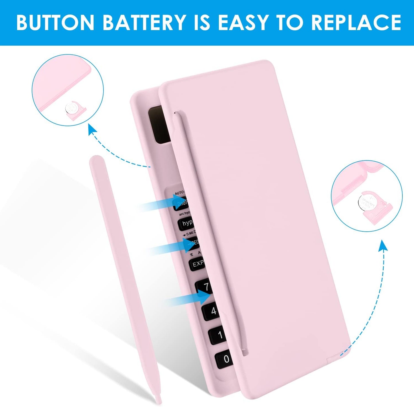 Scientific Calculators for Students, 10-Digit Large Screen, Math Calculator with Notepad, Classroom Must Haves for Middle High School Supplies & College (Pink