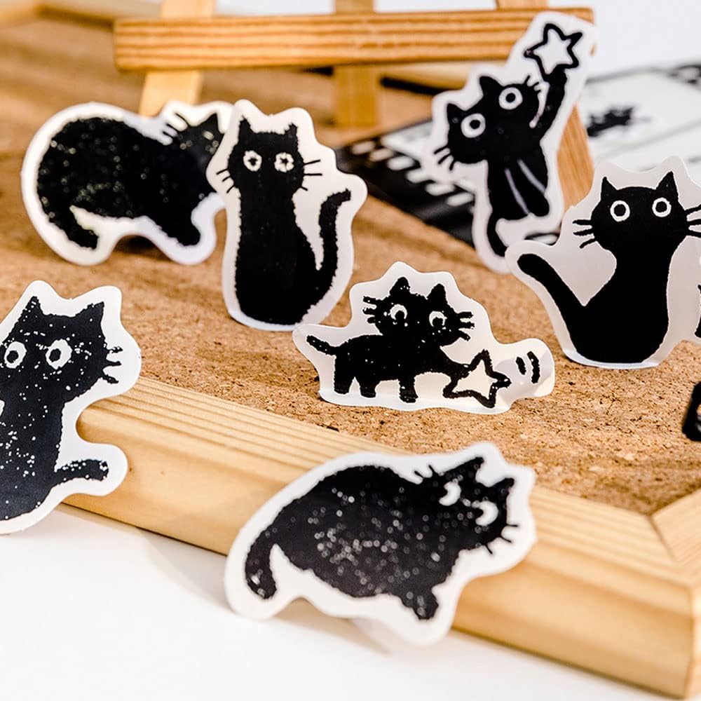 Small Cute Cat Stickers for Scrapbooking Bullet Journal DIY Decoration Journaling Planners Suitcase Diary Notebooks, Album Laptop Phone Case Art Craft, 45 Designs…