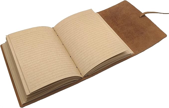 Brown Notebook Journal - Best Genuine Cool Leather Journals for writers Small Size Diary 5.5x7.5 Inch, Notepad For Man and Women, Gifts,Work,Traveler,Personal