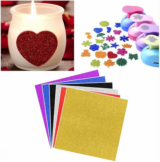 Baisunt 10 Sheets Black Glitter Cardstock Paper for Graduation Cap DIY Project, Scrapbook, Birthday Wedding Party Decoration 250GSM(12x12 In, Non Adhesive)