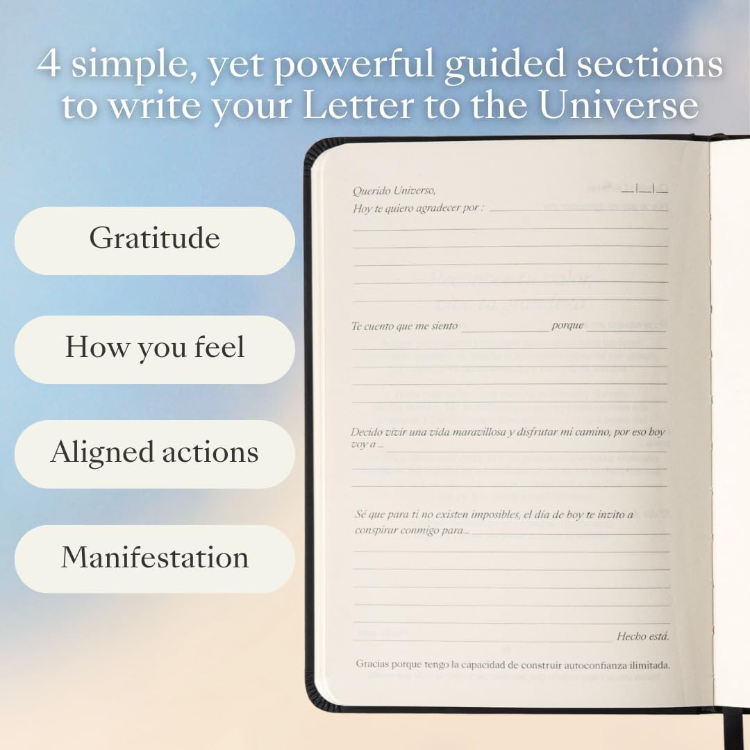 Daily Gratitude Journal (with 160 pages) | Letters to the Universe| Gratitude and Manifestation Journal | Thoughtful Spiritual Gift - Spanish Version