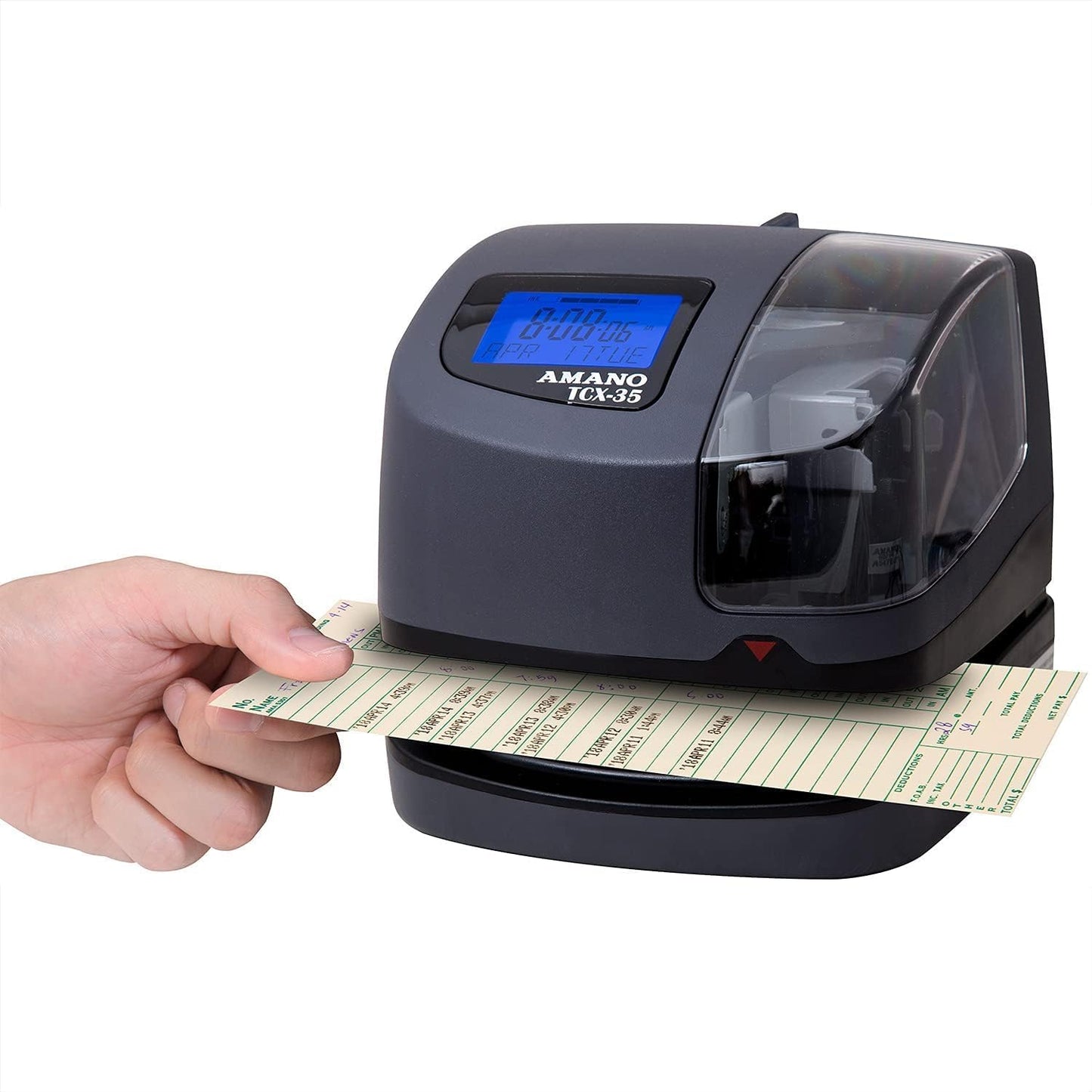 AMANO TCX-35 Time Clock Starter Pack, Includes Card Rack and 100 Time Cards, Electronic Punch Clock for Small Business, Made in USA (Bundle)