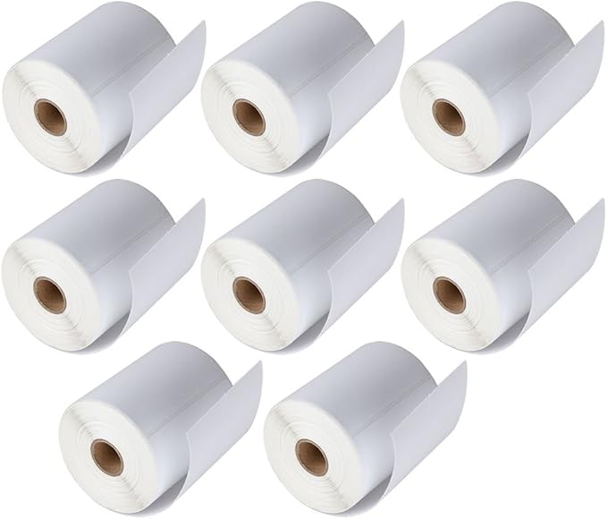 MFLABEL 8 Rolls 4x6 Direct Thermal Blank Shipping Labels for Thermal Printer Shipping Labels with Perforated