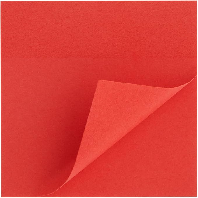 Juvale 8 Pack Bright Red Sticky Notes 3x3 Inch Self-Stick Note Pads for Home, Office Supplies (100 Sheets Per Pad)