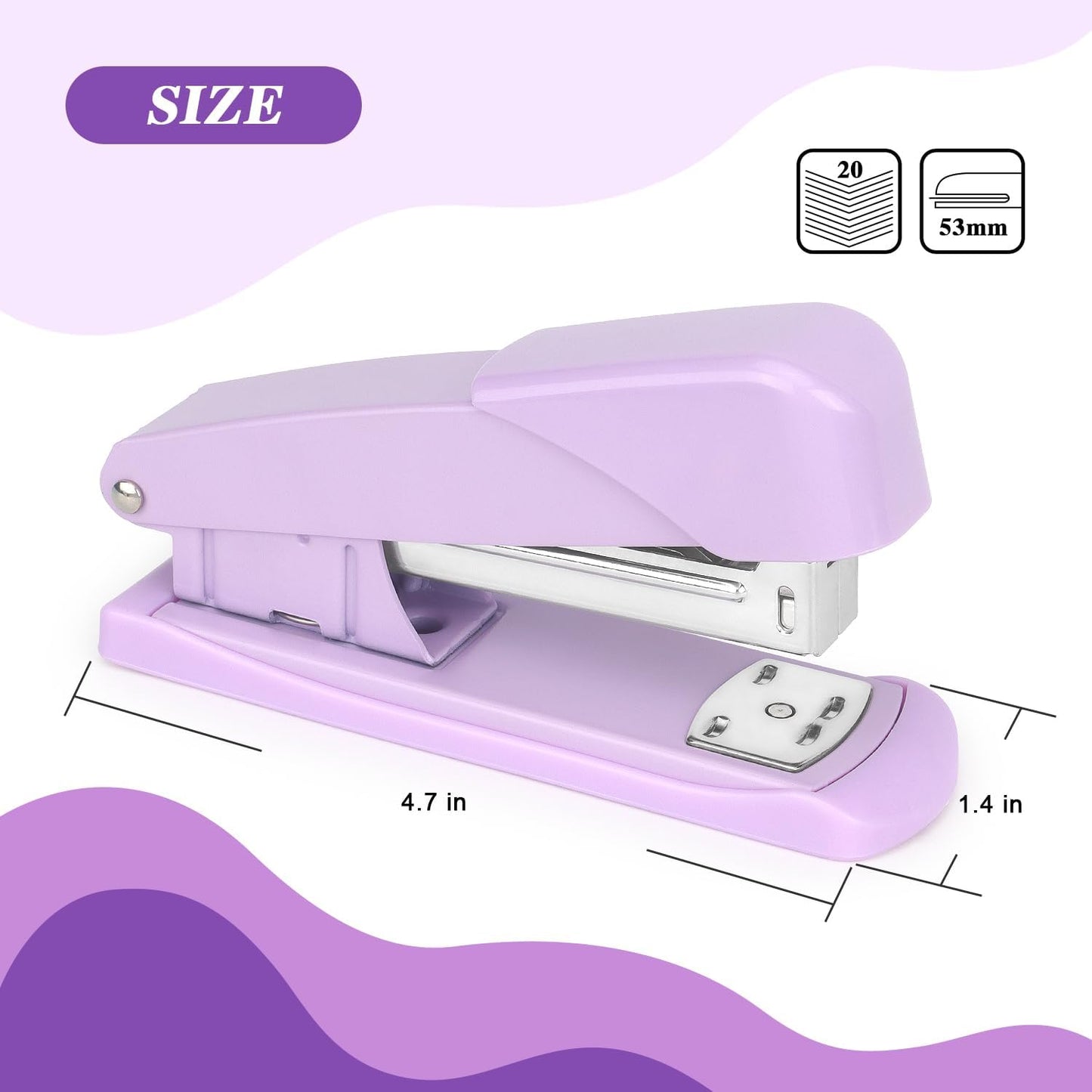Tamaki Stapler, Office Stapler, Staplers for Desk(Purple)