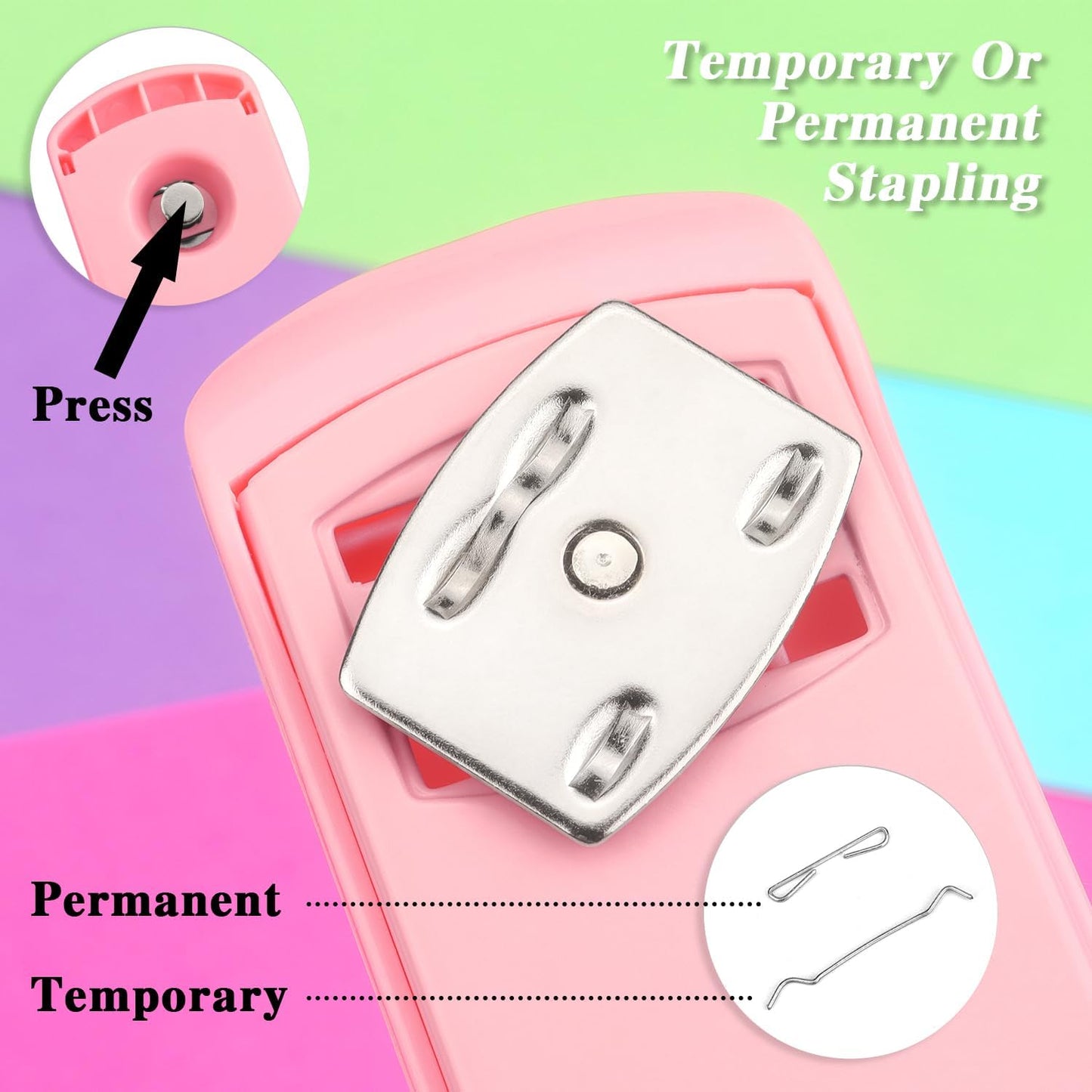 Tamaki Stapler, Office Stapler, Staplers for Desk(Pink)
