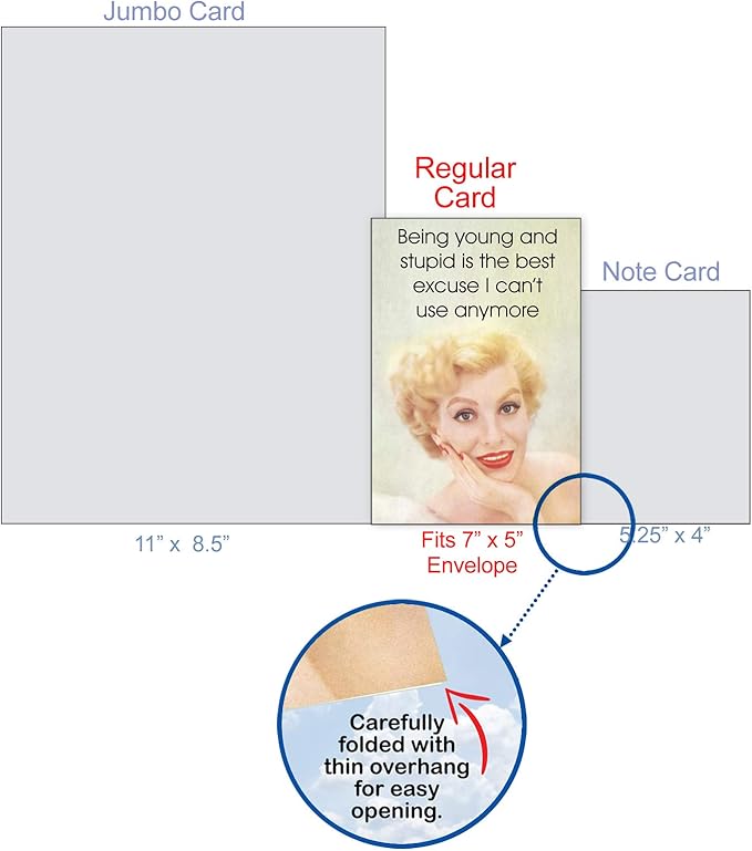 NobleWorks - Humorous Birthday Greeting Card with 5 x 7 Inch Envelope (1 Card) Bday Best Excuse C3652BDG