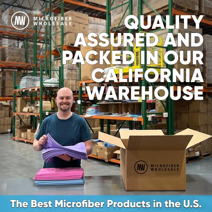 MW Pro Multi-Surface Microfiber Towel – 12 Pack | Premium Cleaning Cloth | Clean, Buff, Dust, Polish, Absorb | Large 16"x16" (Blue)