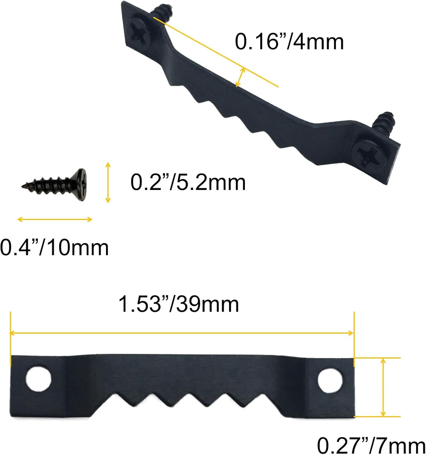 100 Pack Small Sawtooth Picture Hangers Steel Picture Hangers Picture Frames Hangers with Screws Picture Hang Solutions, for Hanging Clock Paintings Artwork Picture Frame Hook Photos (Black)