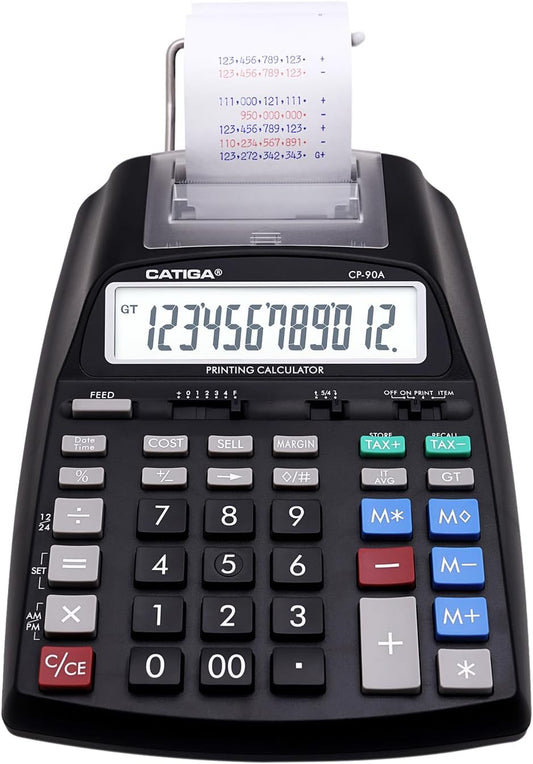 CATIGA New & Upgraded 2025 Printing Calculator Adding Machine 10 Key, Desktop Home Office Calculator with Paper Roll Print Out, Accounting Business Finance