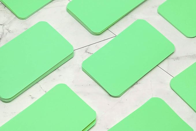 Penta Angel 100 Pcs Mini Paper Blank Gift Notes Cards DIY Craft Small Word Business Message Cards (Light Green)