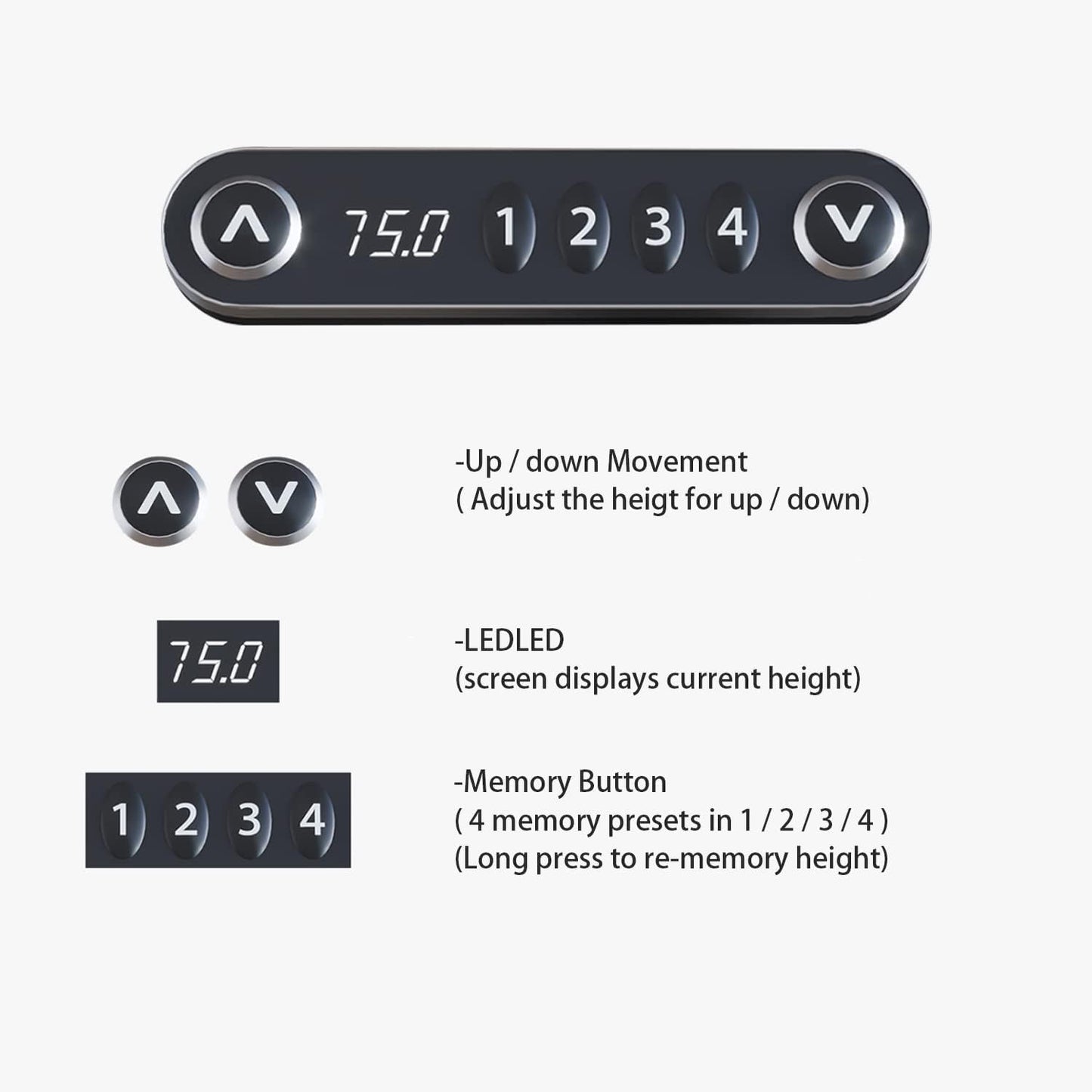 Electric Height Adjustable Standing Desk, Sit - Stand Desk for Work or Home Office Push Button Memory Settings Splice Board (Light Oak, 59x24)
