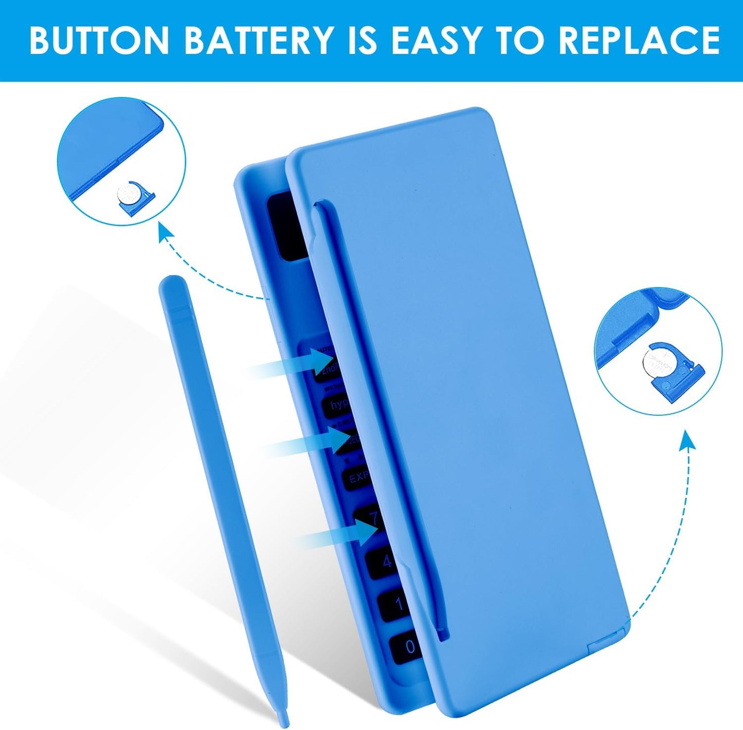 Scientific Calculators for Students, Blue Math Calculator with Notepad,10-Digit Large Screen, Classroom Must Haves for Middle High School Supplies & College (Blue)