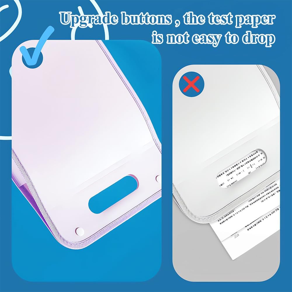 M&G Expanding File Folder 13 Pockets Accordion File Organizer with Labels, Portable Document Receipt Organizer Hold A4 Letter Size Paper, Waterproof Folder for Schoolbag Office Supplies (Purple)