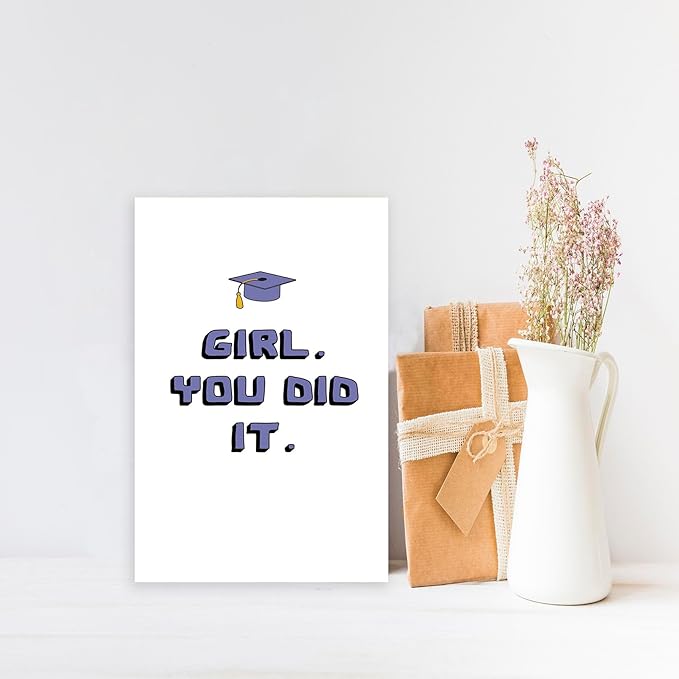 OJsensai Happy Graduation Card for Girls, Great High School Graduation Gifts for Bestie Friend Daughter Sister Niece, You Did It
