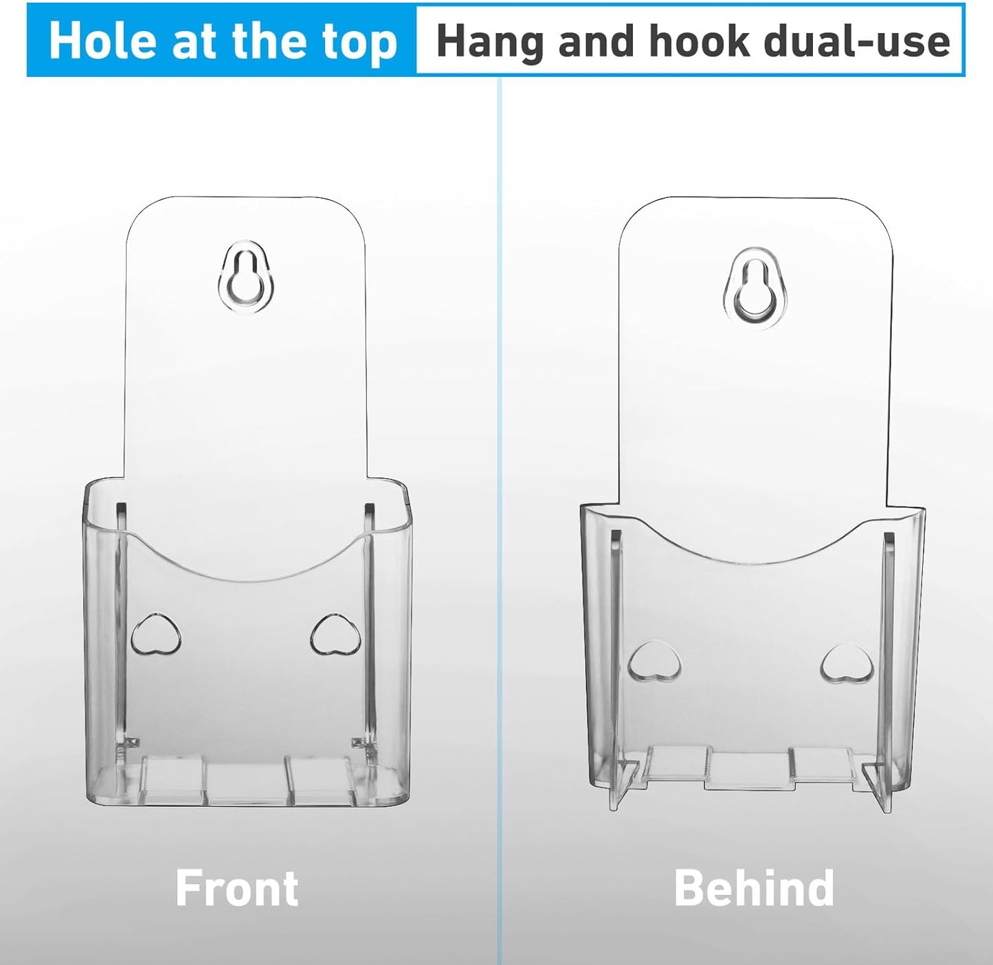 Acrylic Brochure Holder 4x9 Inches Slant Back Design, Clear Display Stand, Plastic Table Stand Sign Holder,Pamphlet Holder Flyer Holder, Acrylic Display Stand, Acrylic Table Signs Plastic Paper Holder for Office, Home, Store, 2 Pack