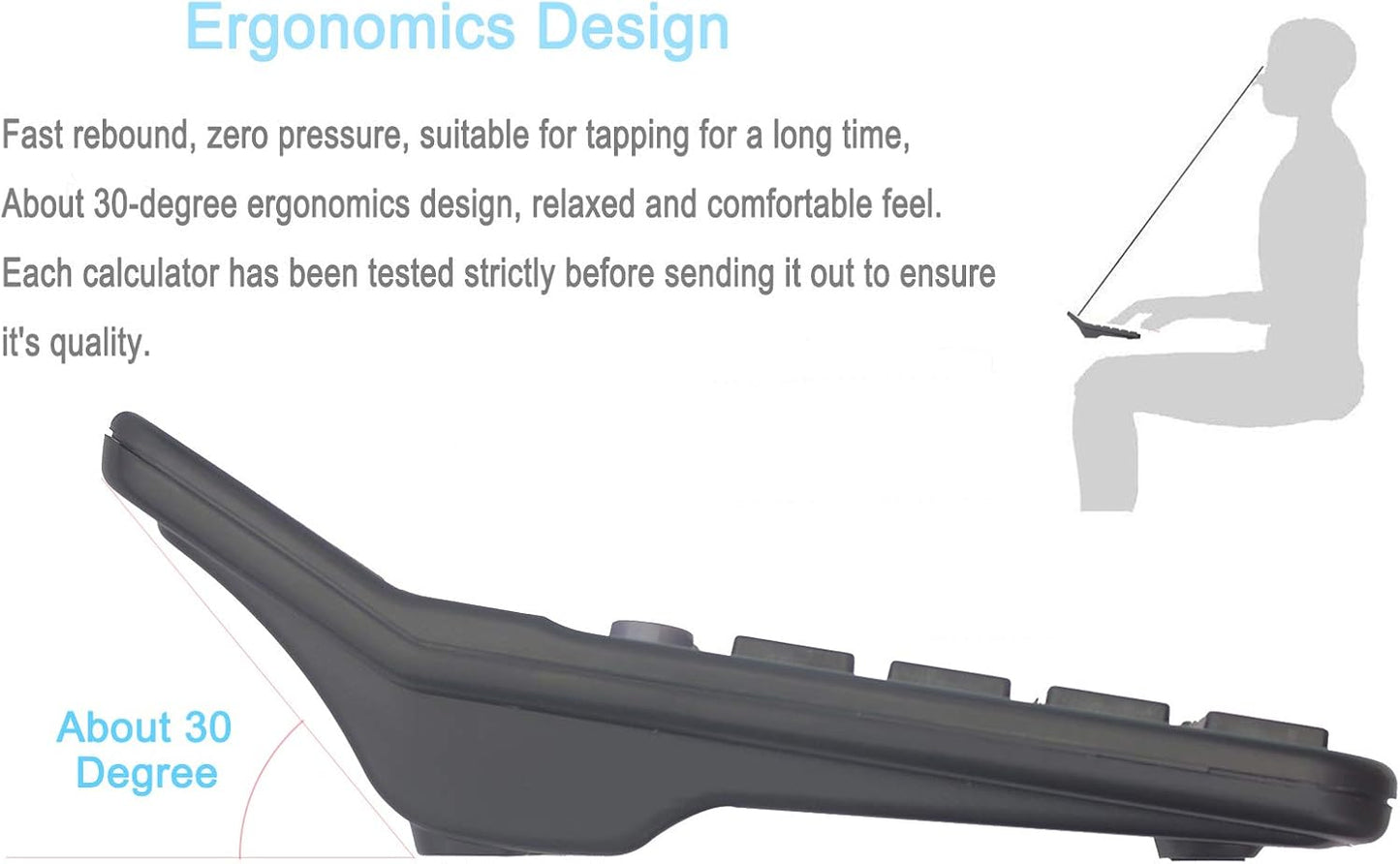 Calculators for Desk, BESTWYA 12-Digit Dual Power Handheld Desktop Calculator with Large LCD Display Big Sensitive Button (Black,Pack of 4)