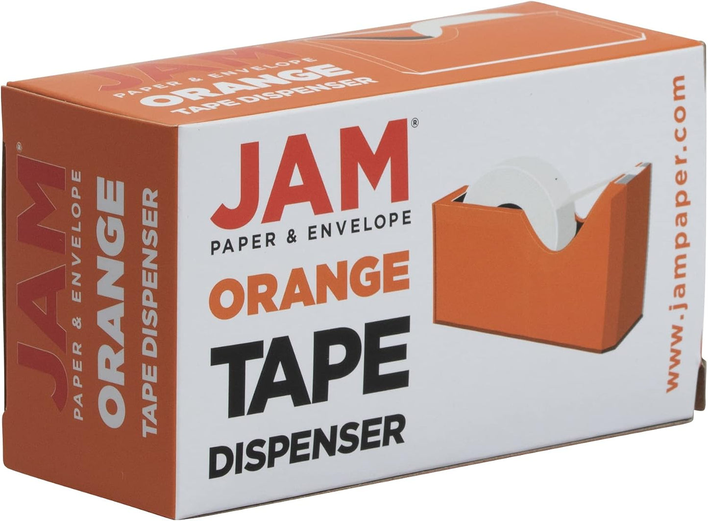 JAM PAPER Colorful Desk Tape Dispensers - Orange - Sold Individually