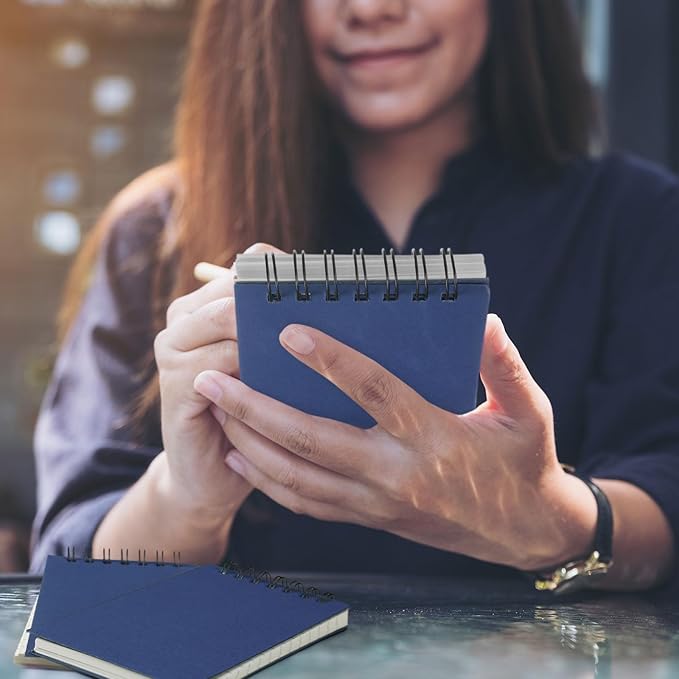 Tenceur 6 Pcs Pocket Notebook Bulk Small 3x5 Inch Spiral Notepads Mini Top Bound Notebook with Lined 120 Pages Ruled Memo Pads for Office College Nurse Essentials Back to School Gift (Blue)