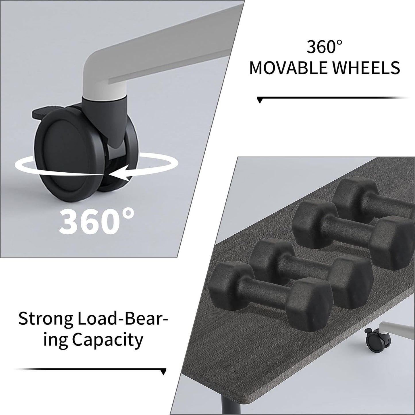 Conference Room Table with Flip-Top Design for Dynamic Meetings, Business Table Computer Desk with Heavy-Duty Frame,Foldable Seminar Meeting Tables for Home Office (4, B, 61IN)