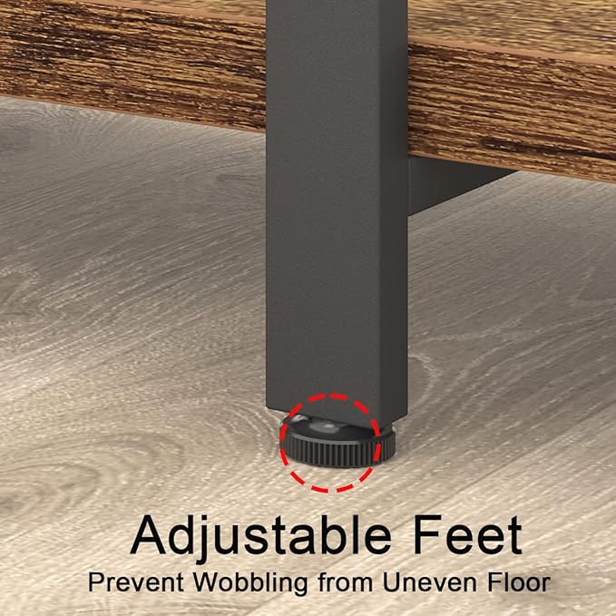 HSH 6 Shelf Tall Bookcase, Industrial Modern Large 6 Tier Bookshelf, Open Wood and Metal Display & Storage Rack,Farmhouse Bookcases and Book Shelves 6 Shelf for Bedroom Living Room Office,Rustic Brown