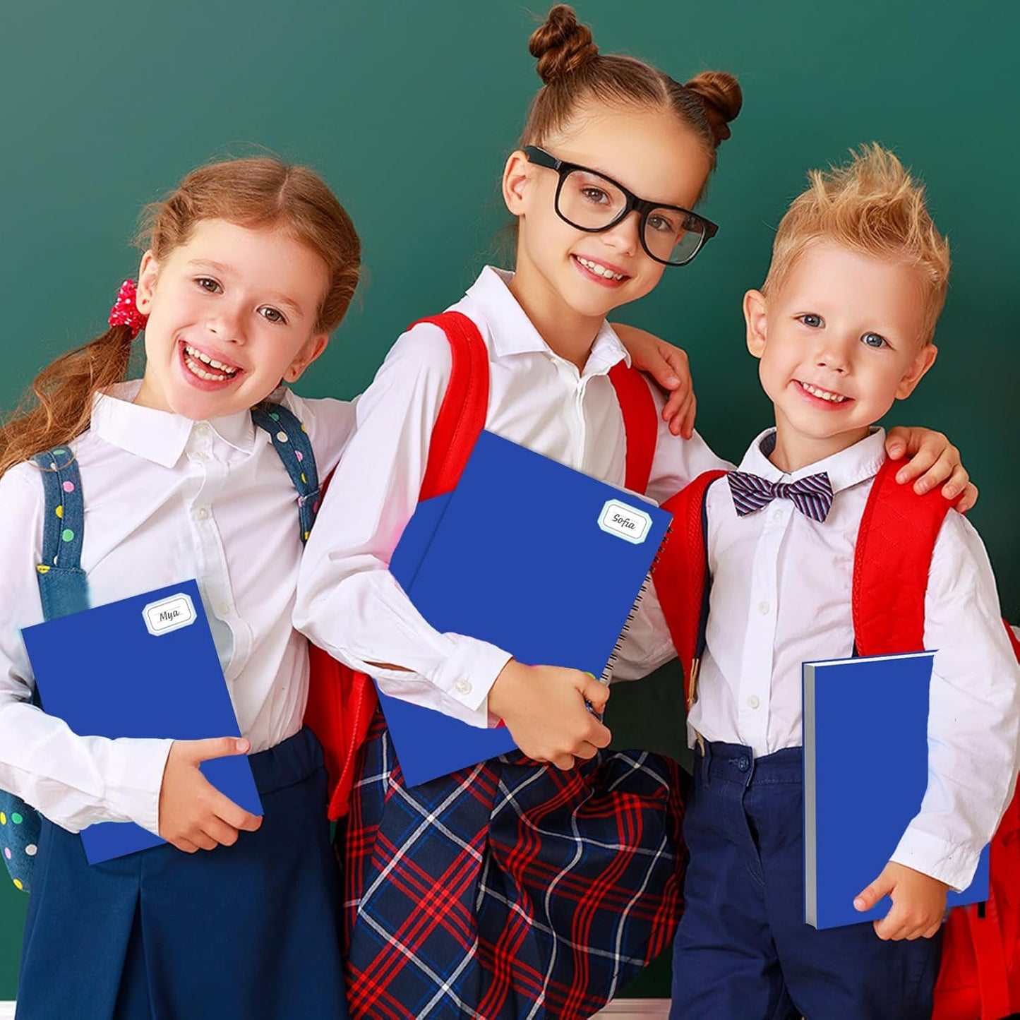 Jumbo Book Covers 8 Pack Reusable Fabric Book Cover Protective Books Covers 9 x 11 Inch Blue Stretchable Books Sleeve Cover with Label Sticker for Most Hardcover Textbooks Up to 10 x 12.5 Inch