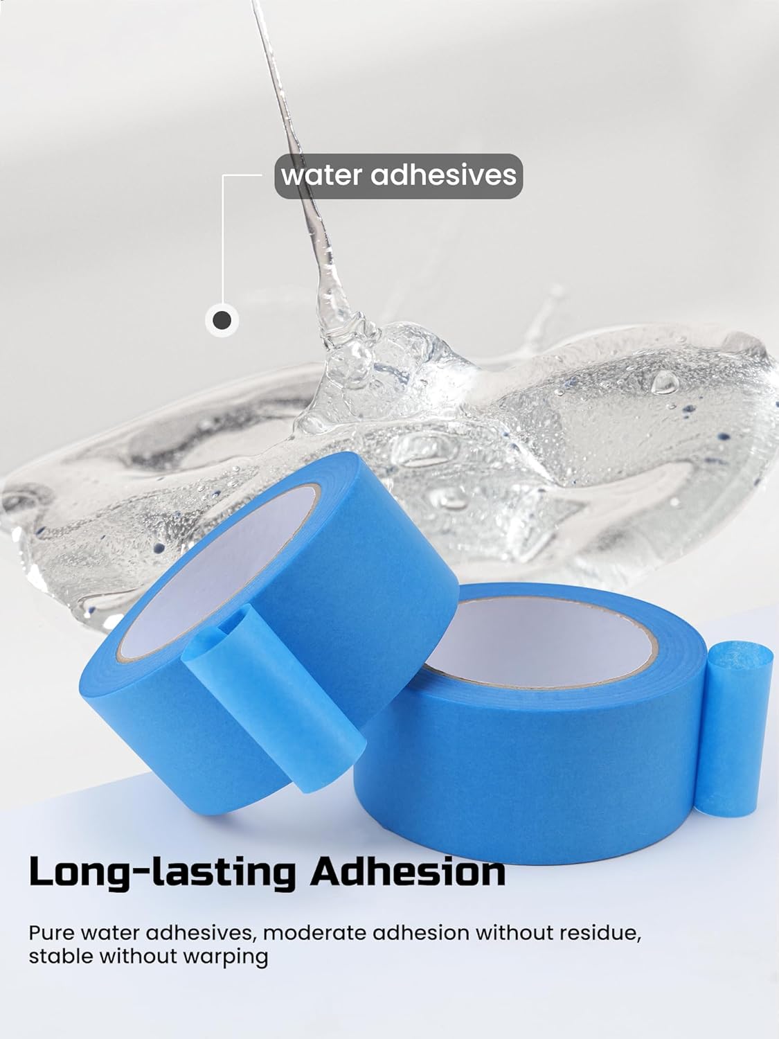 Lichamp Blue Painters Tape Bulk, 4 Pack 1.9 inch Wide by 55 Yards Tape Paper, Blue Tapes for Crafts Arts